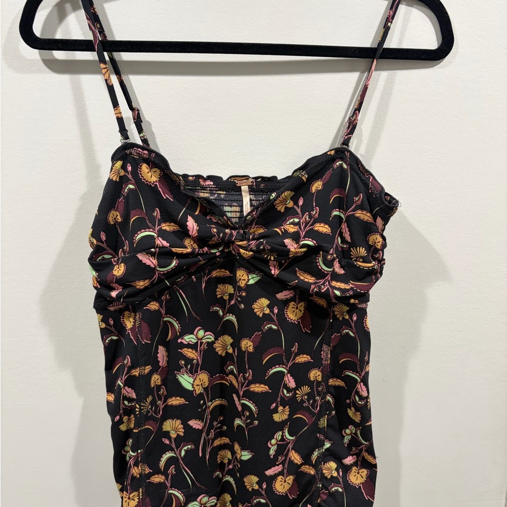 Free People Retro Floral Twist-Front Cami Top size Medium